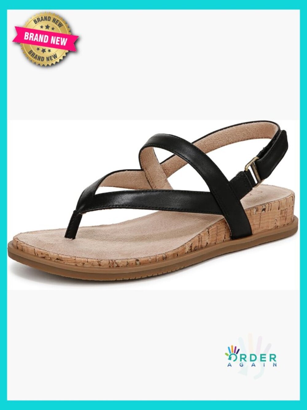 Strappy Wedge Sandal Comfortable Slingback Hook Loop Adjustable Open Toe Casual